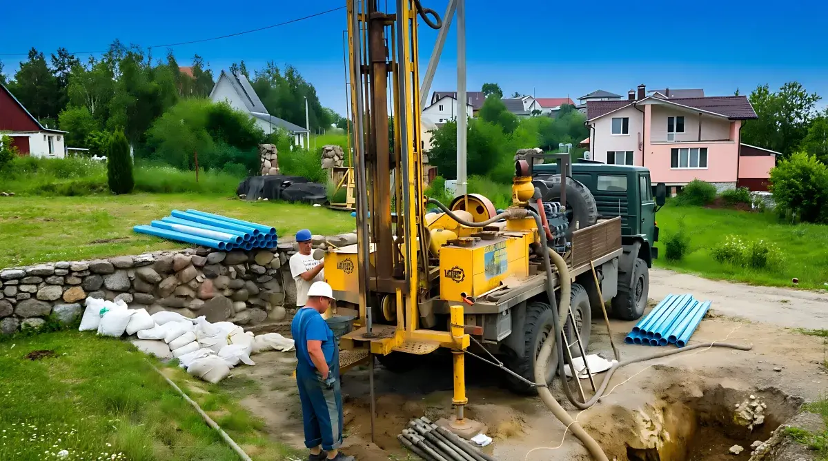 Бурение скважин на участке для получения воды