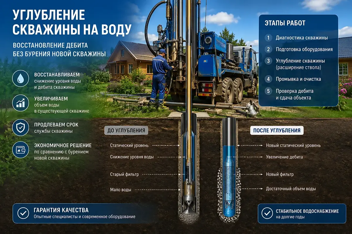 Углубление скважины на воду